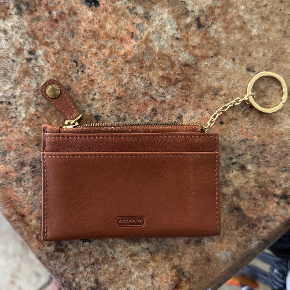 Coach Tan Leather Keychain Pouch